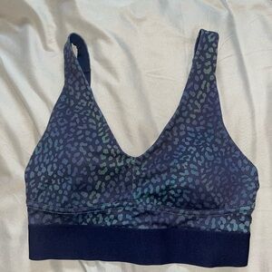 Fabletics Blue Leopard Print Sports Bra